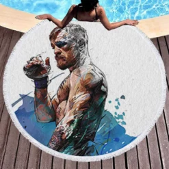 Conor McGregor Popular UFC Wrestler Round Beach Towel 1