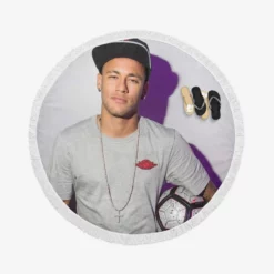 Consistent Football Player Neymar Jr Round Beach Towel