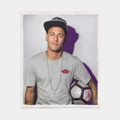 Consistent Football Player Neymar Jr Sherpa Fleece Blanket 1