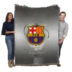 Consistent Spanish Soccer Team FC Barcelona Woven Blanket