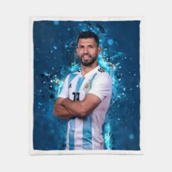 Copa America Soccer Player Sergio Aguero Sherpa Fleece Blanket 1