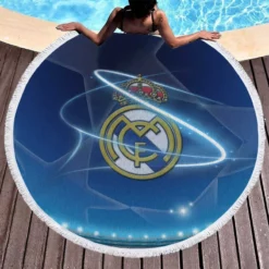 Copa De La Liga Soccer Club Real Madrid Round Beach Towel 1