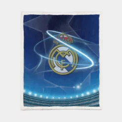 Copa De La Liga Soccer Club Real Madrid Sherpa Fleece Blanket 1