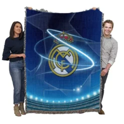 Copa De La Liga Soccer Club Real Madrid Woven Blanket