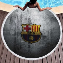 Copa Eva Duarte Team FC Barcelona Round Beach Towel 1