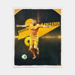 Copa Eva Duarte sports Player Karim Benzema Sherpa Fleece Blanket 1