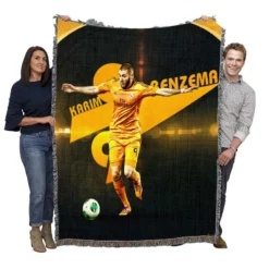 Copa Eva Duarte sports Player Karim Benzema Woven Blanket