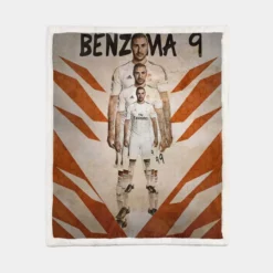 Copa de la Liga Footballer Karim Benzema Sherpa Fleece Blanket 1