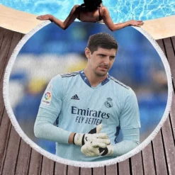 Copa del Rey Football Thibaut Courtois Round Beach Towel 1