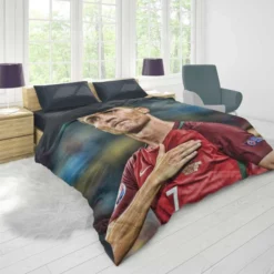 Cristiano Ronaldo 2022 World Cup Soccer Player Duvet Cover 1