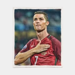 Cristiano Ronaldo 2022 World Cup Soccer Player Sherpa Fleece Blanket 1