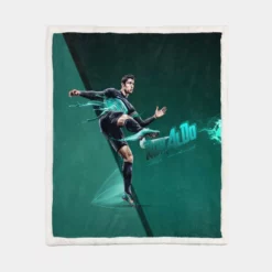 Cristiano Ronaldo Active Football Player Sherpa Fleece Blanket 1