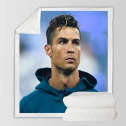 Cristiano Ronaldo CR7 Portuguese Player Sherpa Fleece Blanket