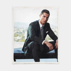 Cristiano Ronaldo Capable Soccer Player Sherpa Fleece Blanket 1