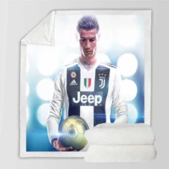 Cristiano Ronaldo Committed Juve sports Player Sherpa Fleece Blanket