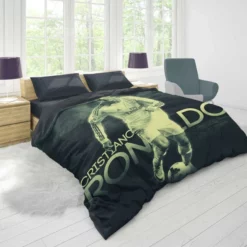 Cristiano Ronaldo Confident Soccer Player Duvet Cover 1