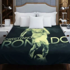 Cristiano Ronaldo Confident Soccer Player Duvet Cover