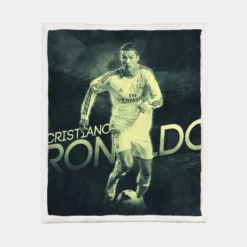 Cristiano Ronaldo Confident Soccer Player Sherpa Fleece Blanket 1