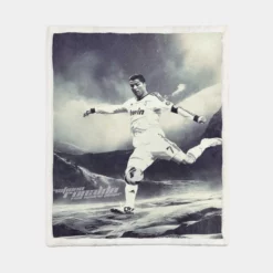 Cristiano Ronaldo Enthusiastic Soccer sports Player Sherpa Fleece Blanket 1