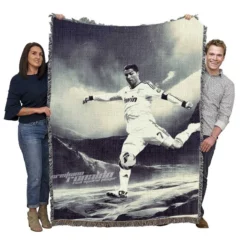 Cristiano Ronaldo Enthusiastic Soccer sports Player Woven Blanket