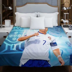 Cristiano Ronaldo Five Times Ballon d Or Awarded Player Duvet Cover