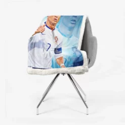 Cristiano Ronaldo Five Times Ballon d Or Awarded Player Sherpa Fleece Blanket 2