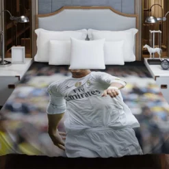 Cristiano Ronaldo Football Player White Jursey Duvet Cover