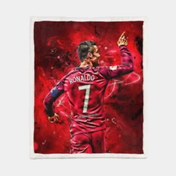 Cristiano Ronaldo Footballer Sherpa Fleece Blanket 1