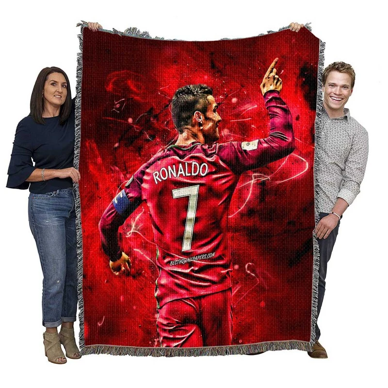 Cristiano Ronaldo Footballer Woven Blanket