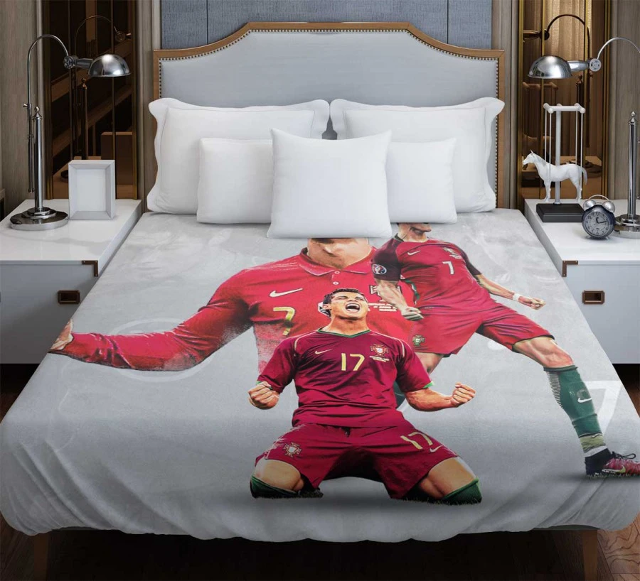 Cristiano Ronaldo Goat Portugal Football Player Duvet Cover