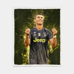 Cristiano Ronaldo Graceful Juve Football Player Sherpa Fleece Blanket 1