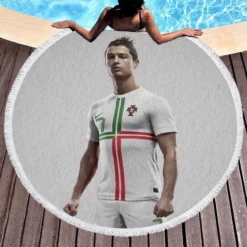 Cristiano Ronaldo Greatest Of All Tme Round Beach Towel 1