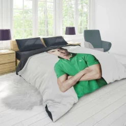 Cristiano Ronaldo Green T Shirt Young Duvet Cover 1