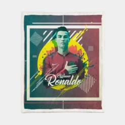 Cristiano Ronaldo Hearty Footballer Player Sherpa Fleece Blanket 1