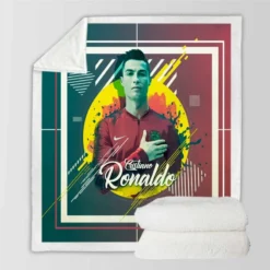 Cristiano Ronaldo Hearty Footballer Player Sherpa Fleece Blanket