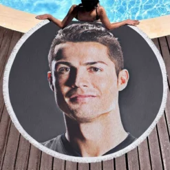 Cristiano Ronaldo Humble Football Player Round Beach Towel 1