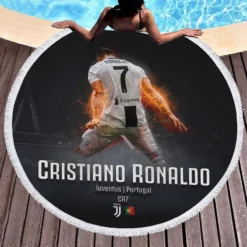 Cristiano Ronaldo Incredible Footballer Round Beach Towel 1