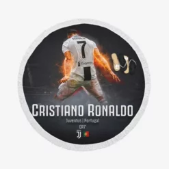 Cristiano Ronaldo Incredible Footballer Round Beach Towel