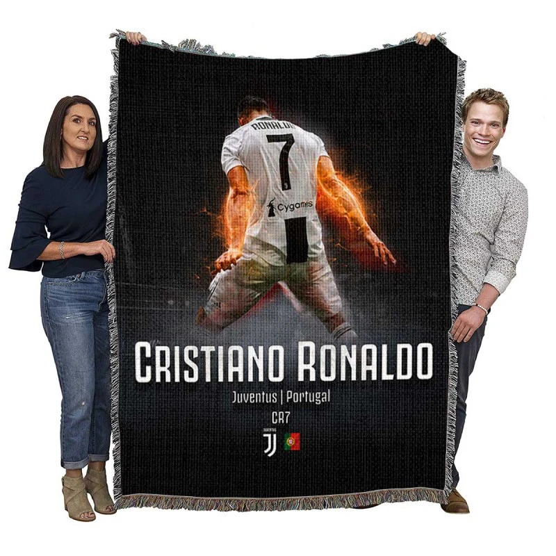 Cristiano Ronaldo Incredible Footballer Woven Blanket