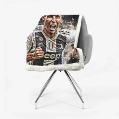 Cristiano Ronaldo Inspiring Juve Soccer Player Sherpa Fleece Blanket 2