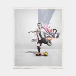 Cristiano Ronaldo Juve CR7 Soccer Player Sherpa Fleece Blanket 1