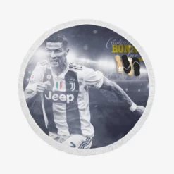 Cristiano Ronaldo Juventus Football Player Round Beach Towel