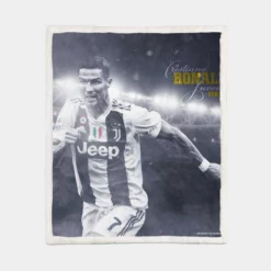 Cristiano Ronaldo Juventus Football Player Sherpa Fleece Blanket 1