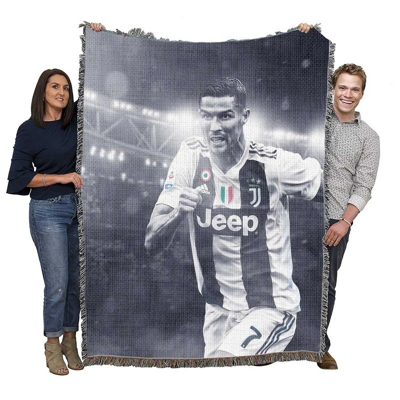 Cristiano Ronaldo Juventus Football Player Woven Blanket