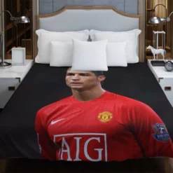 Cristiano Ronaldo Manchester United Top Player Duvet Cover