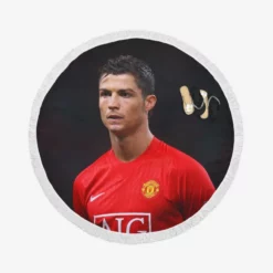 Cristiano Ronaldo Manchester United Top Player Round Beach Towel
