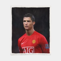 Cristiano Ronaldo Manchester United Top Player Sherpa Fleece Blanket 1