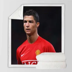 Cristiano Ronaldo Manchester United Top Player Sherpa Fleece Blanket