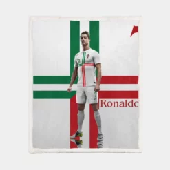 Cristiano Ronaldo One of the Greatest Players of All Time Sherpa Fleece Blanket 1