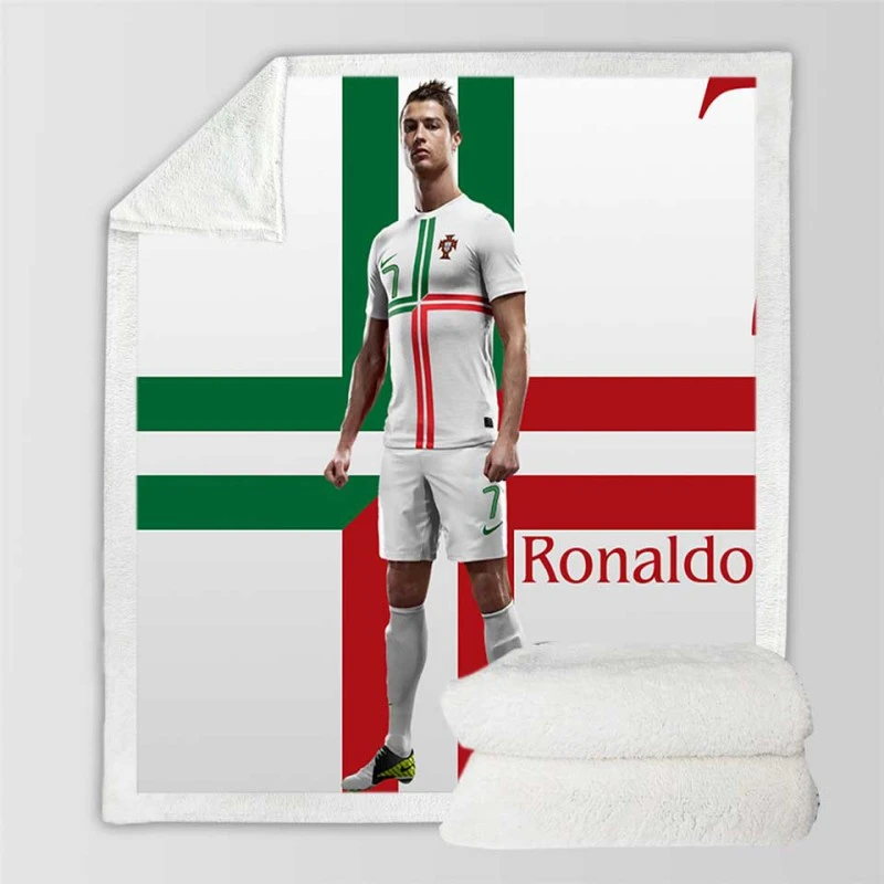 Cristiano Ronaldo One of the Greatest Players of All Time Sherpa Fleece Blanket